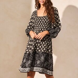 Tribal 2 Way Embroidered Dress in Black - Size XS